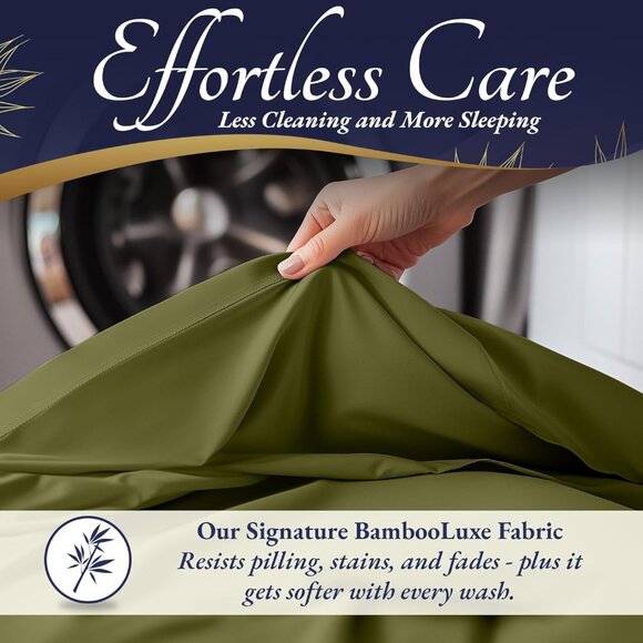 9- NIB Bamboo Sheets Queen Size 4pcs -Ultra Soft & Luxuriously Cooling, 17" Deep - Picture 5 of 8